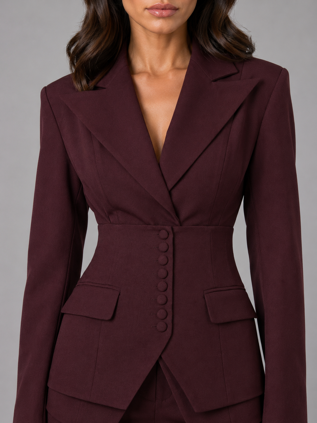 Montarello Women's Tailored Three-Piece Suit with Wide-Leg Trousers
