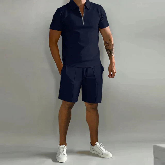 Montarello Polo Men's 2-Piece Shirt & Shorts Set
