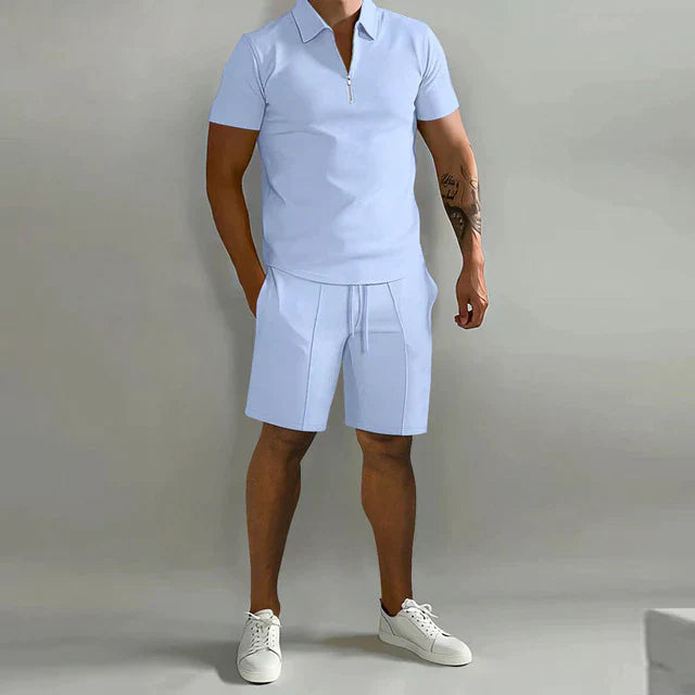 Montarello Polo Men's 2-Piece Shirt & Shorts Set
