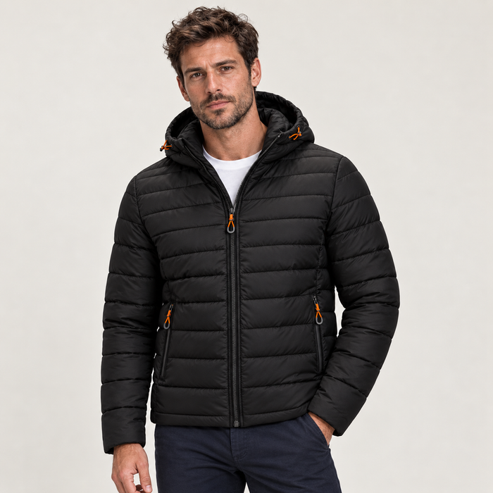 Montarello Men's Jacket Puffer Hooded Quilted Full Zip