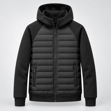 Montarello Men's Hooded Down Jacket with Quilted Panels