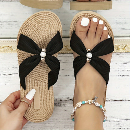 Montarello Bow Detail Women's Flat Sandals