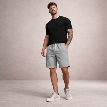 Shorts à cordon de serrage effet lin coupe régulière Montarello pour homme