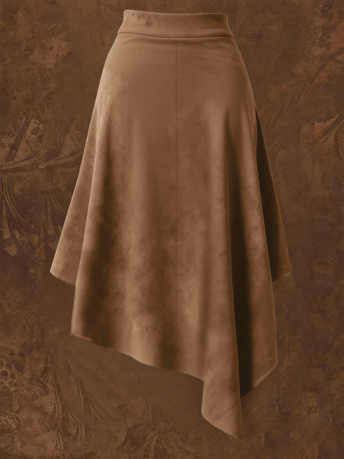 Montarello Women's Suede-Look Asymmetric Midi Skirt