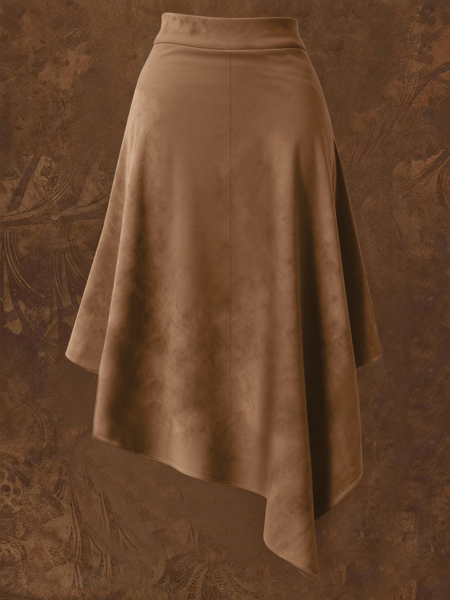 Montarello Women's Suede-Look Asymmetric Midi Skirt