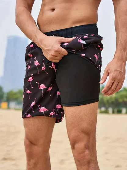 Montarello Men’s Compression-Lined Swim Shorts