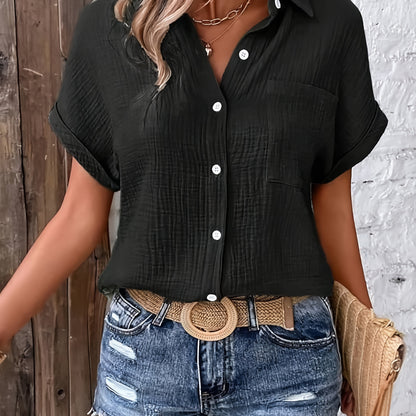 Montarello Women’s Textured Button-Up Summer Shirt
