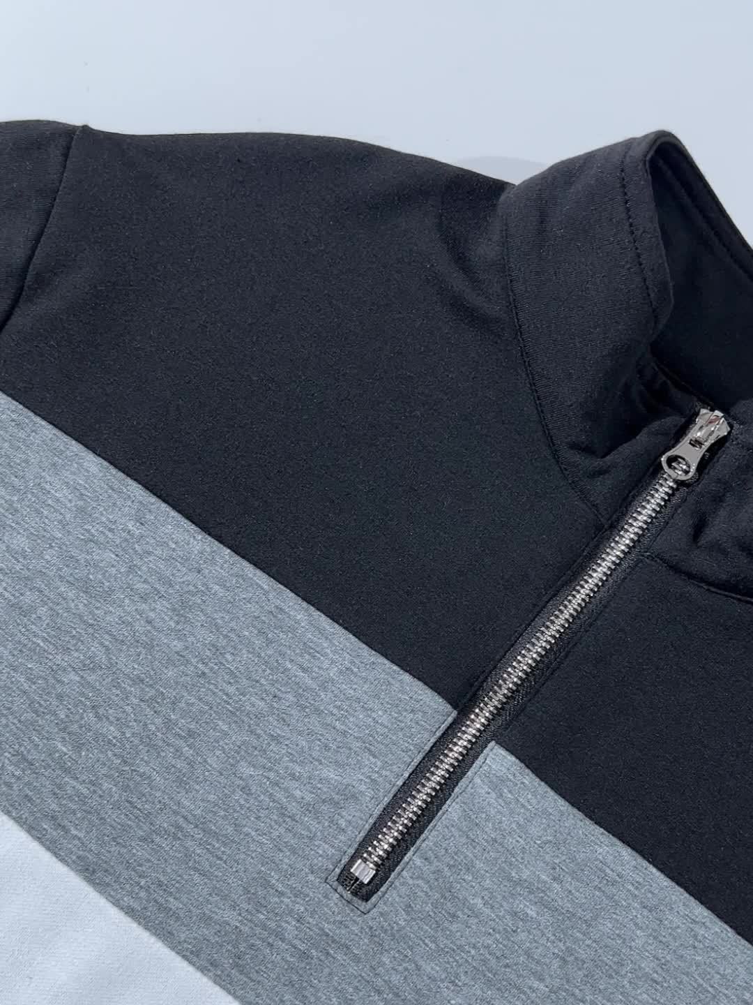 Montarello Men's Quarter-Zip Polo Long Sleeve