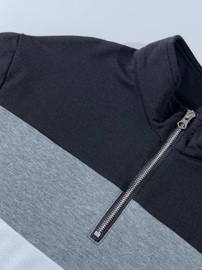 Montarello Men's Quarter-Zip Polo Long Sleeve