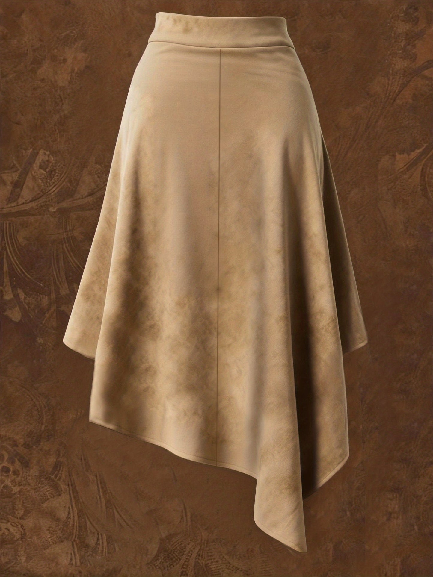 Montarello Women's Suede-Look Asymmetric Midi Skirt