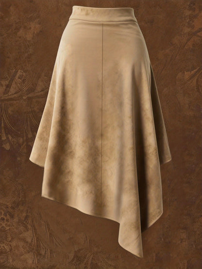 Montarello Women's Suede-Look Asymmetric Midi Skirt