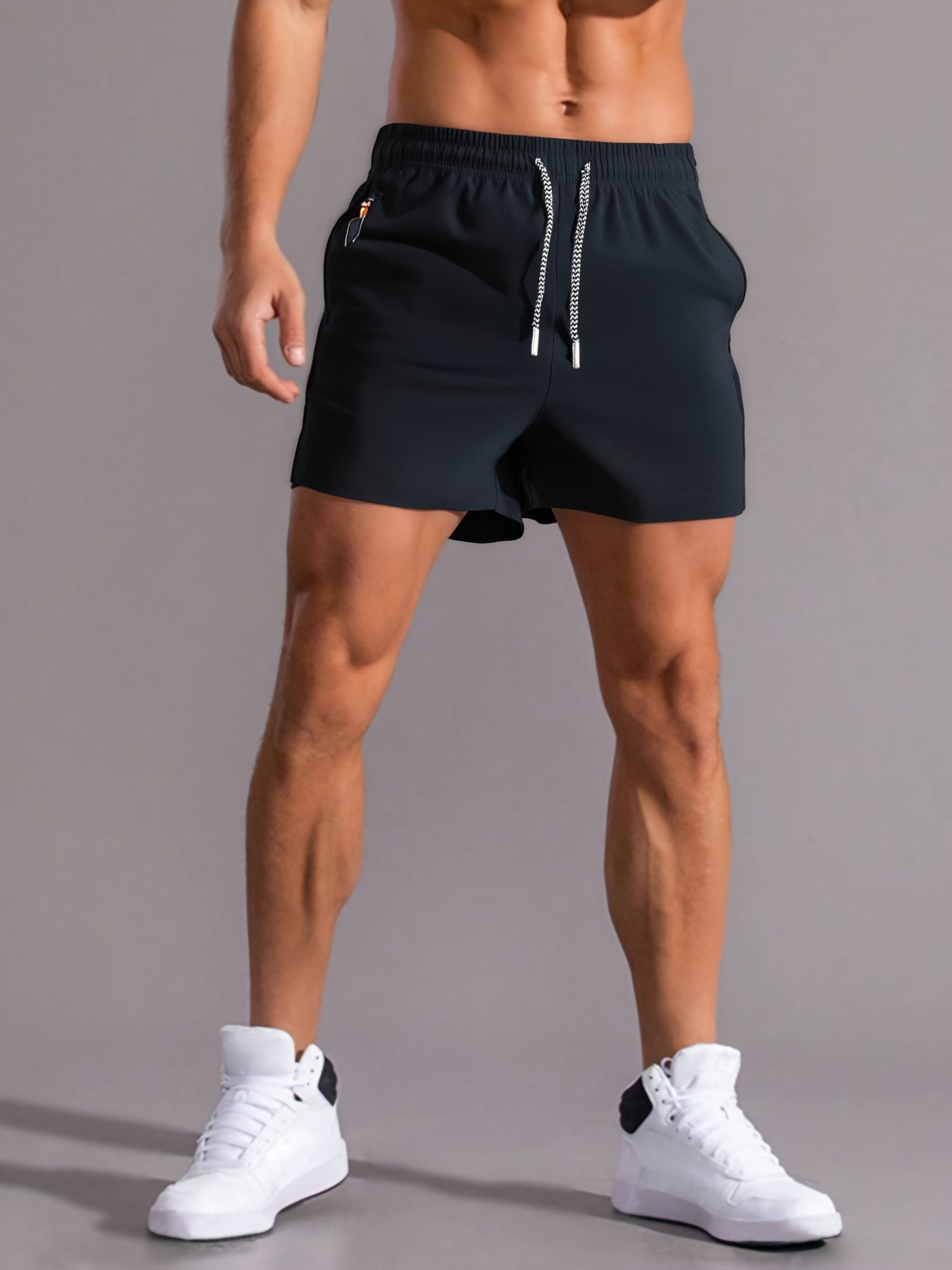 Montarello Men's Gym Shorts with Zip Pockets