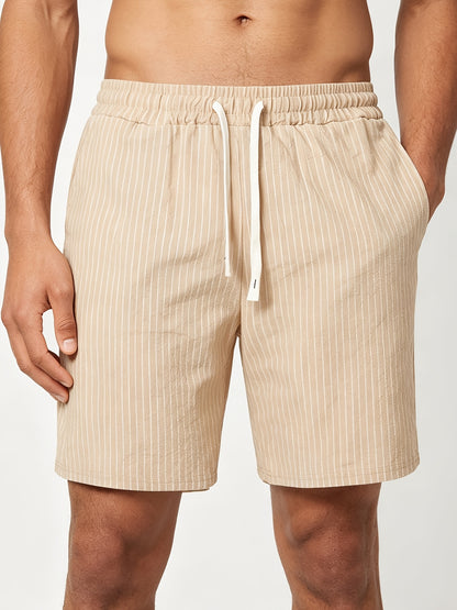 Montarello Striped Men's Linen-Look Shorts