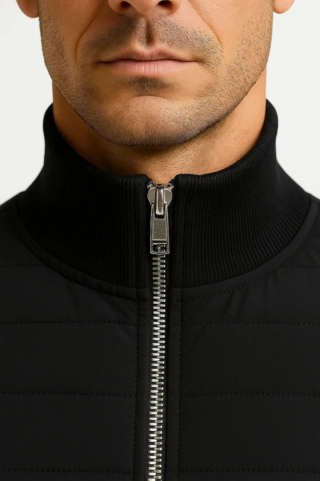 Montarello Men's Quilted Jacket Hybrid Knitted Sleeves