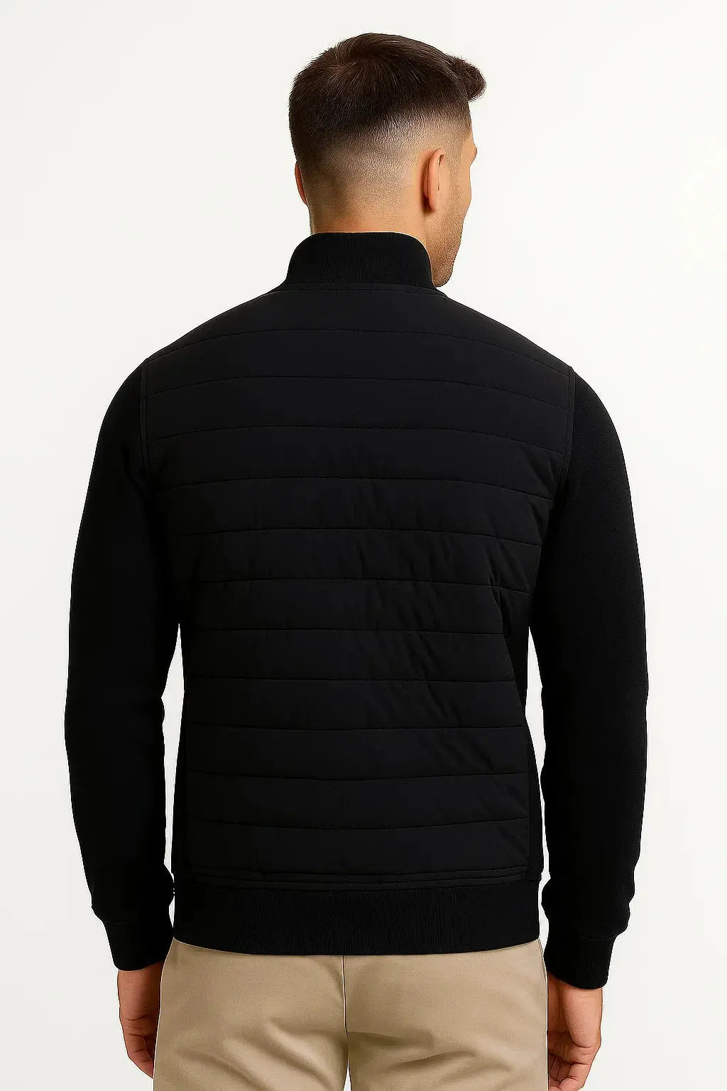 Montarello Men's Quilted Jacket Hybrid Knitted Sleeves