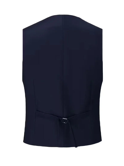 Montarello Men's Slim Fit Three-Piece Suit with Double-Breasted Waistcoat