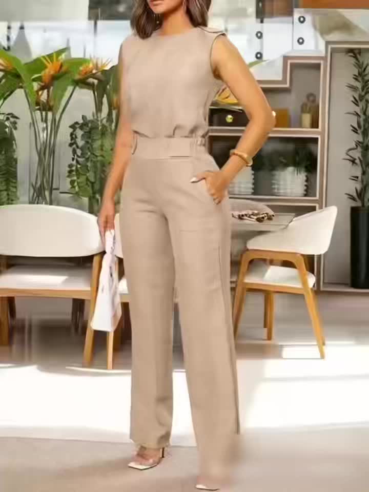 Montarello Women's Sleeveless Top and Trousers Co-Ord Set
