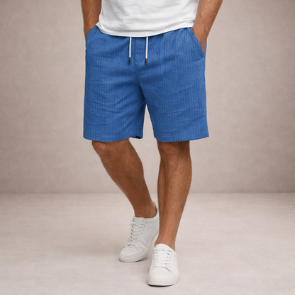 Shorts à cordon de serrage effet lin coupe régulière Montarello pour homme