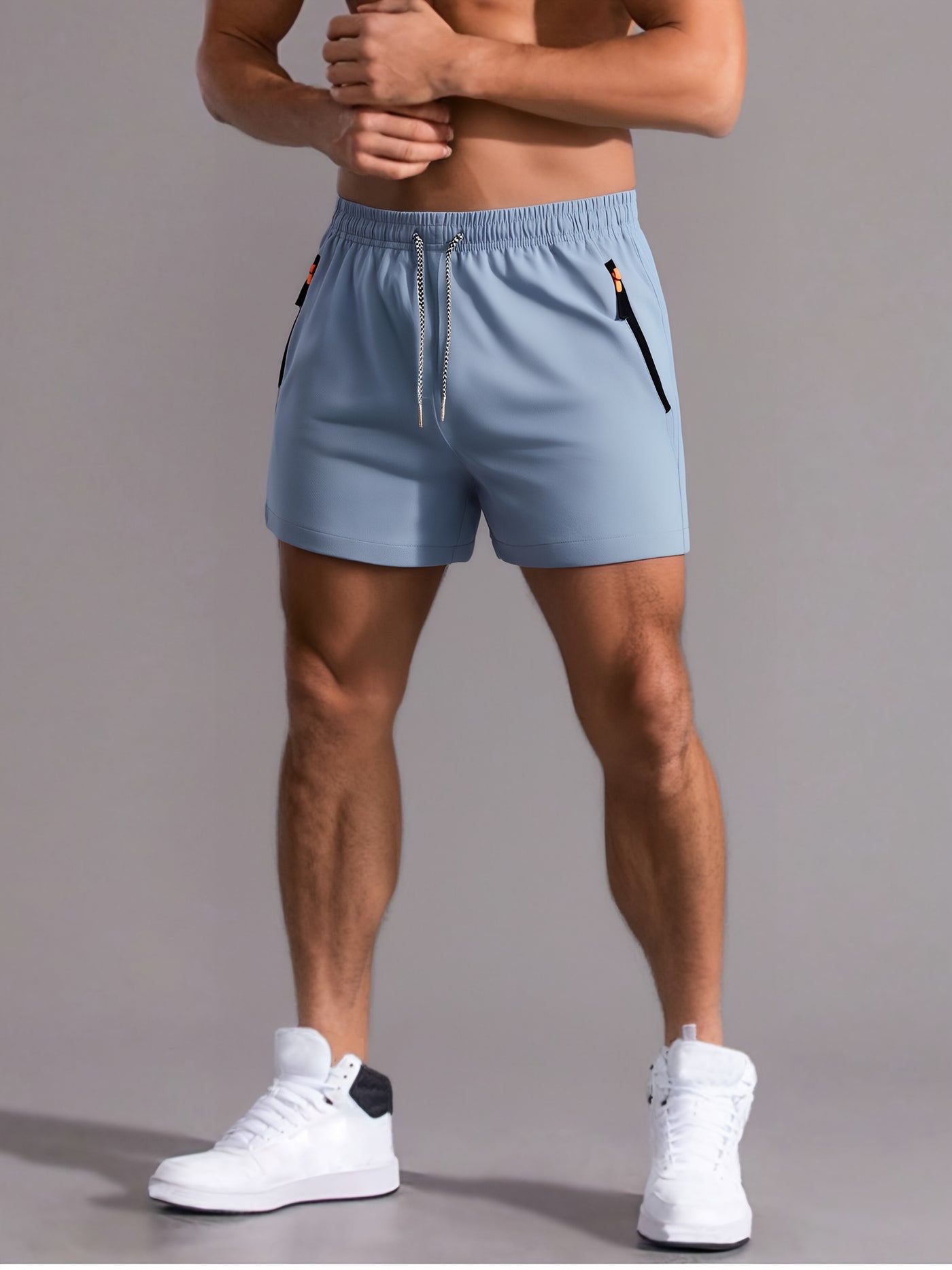 Montarello Men's Gym Shorts with Zip Pockets