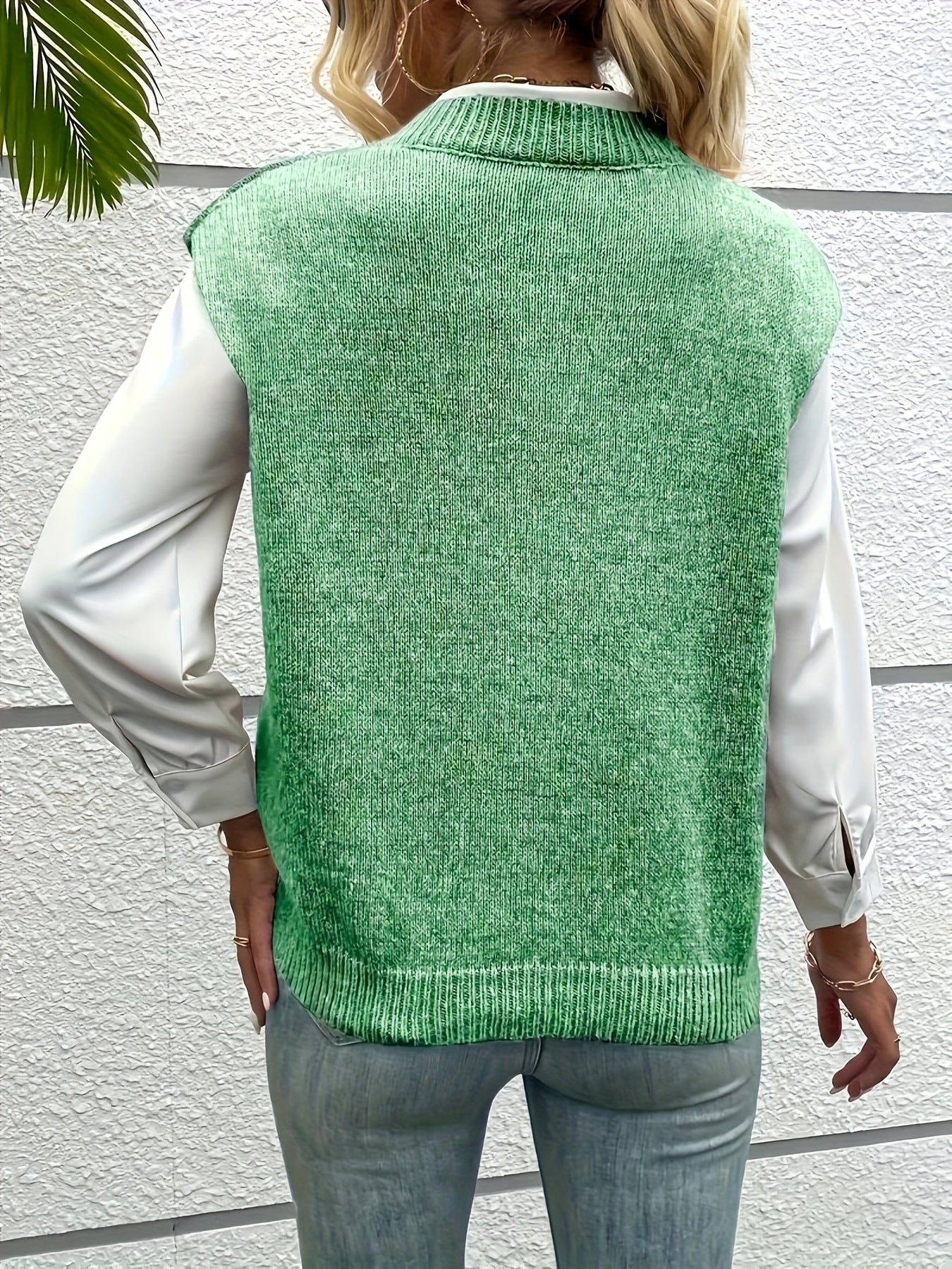 Montarello Women's Sweater Vest Knitted V-Neck