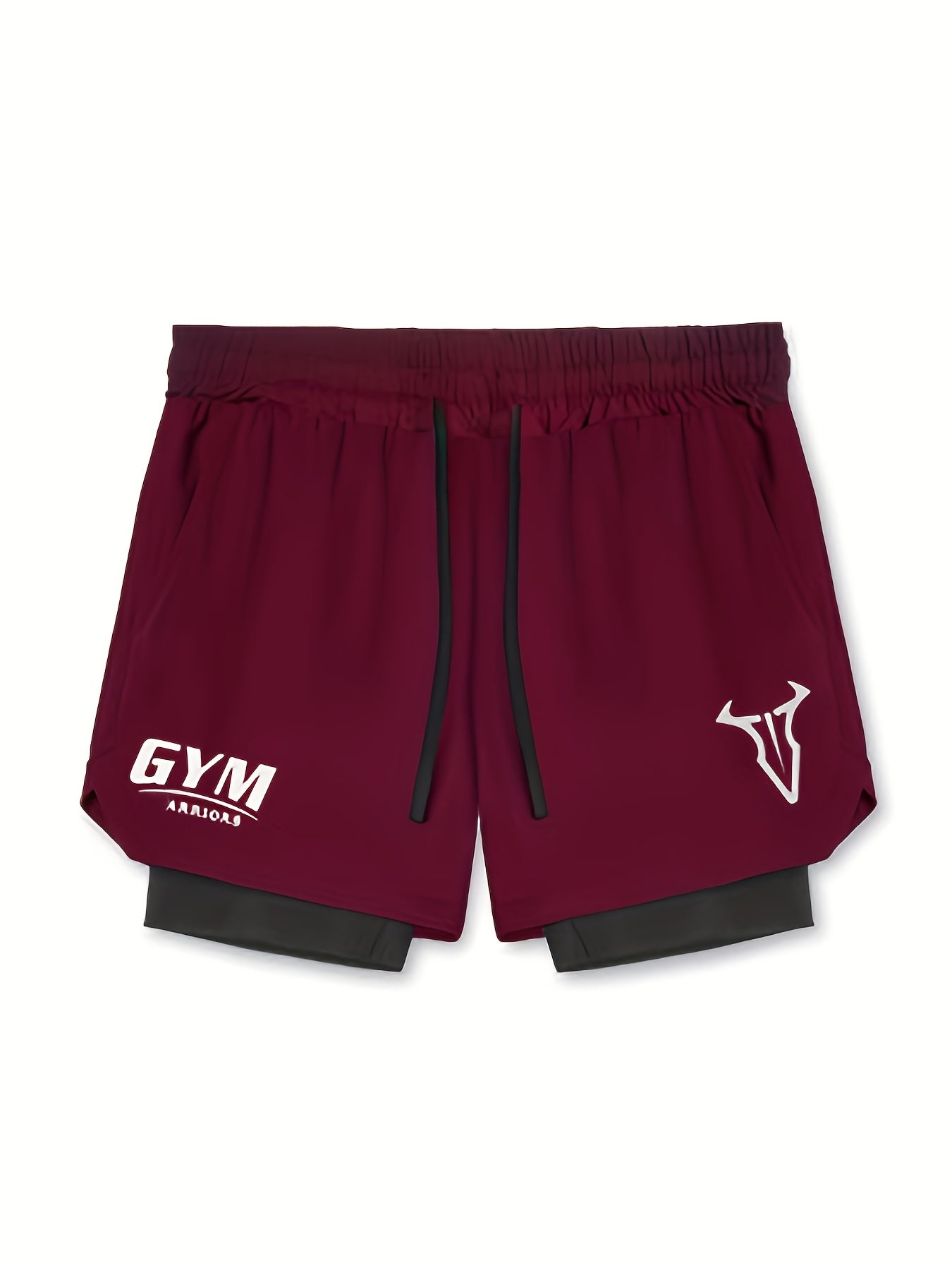 Montarello Men's 2-in-1 Compression Lined Gym Shorts with Zip Pocket