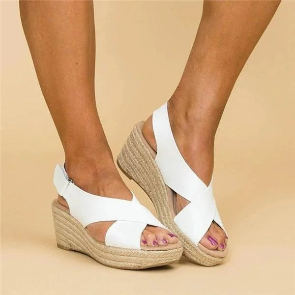Montarello Cross Strap Espadrille Wedge Sandals Women's