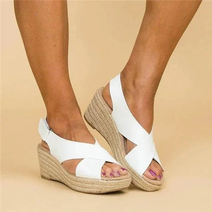 Montarello Cross Strap Espadrille Wedge Sandals Women's