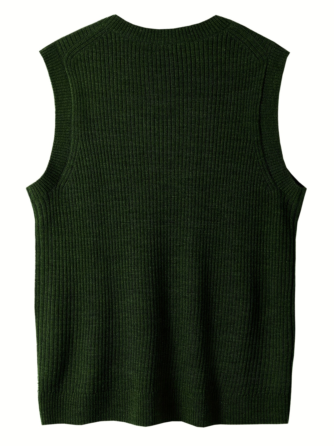 Montarello Men's Sweater Vest V-Neck Ribbed Knit