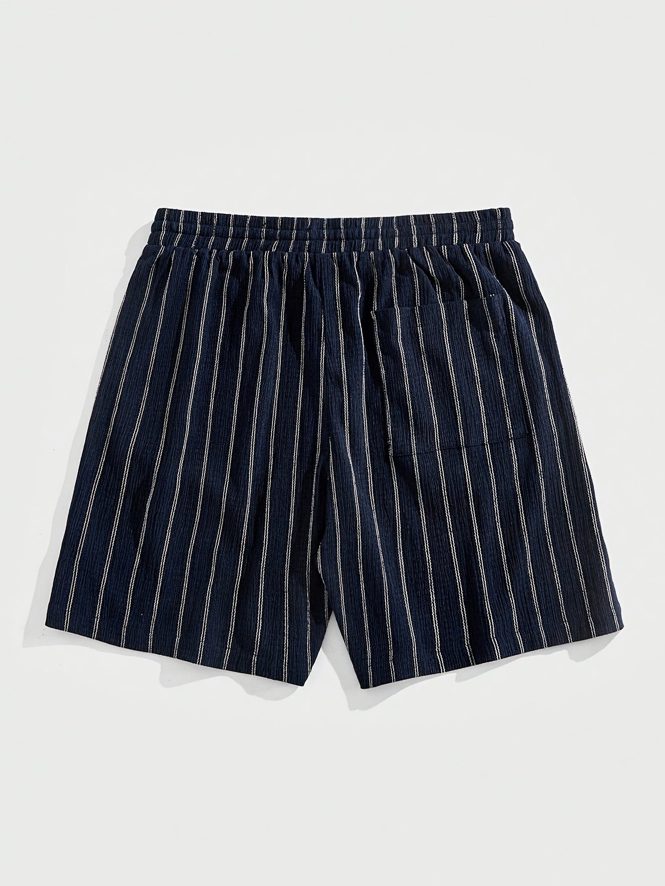 Montarello Pinstripe Men's Elastic Waist Beach Shorts