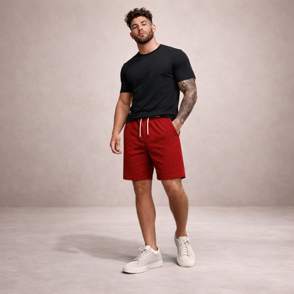 Shorts à cordon de serrage effet lin coupe régulière Montarello pour homme