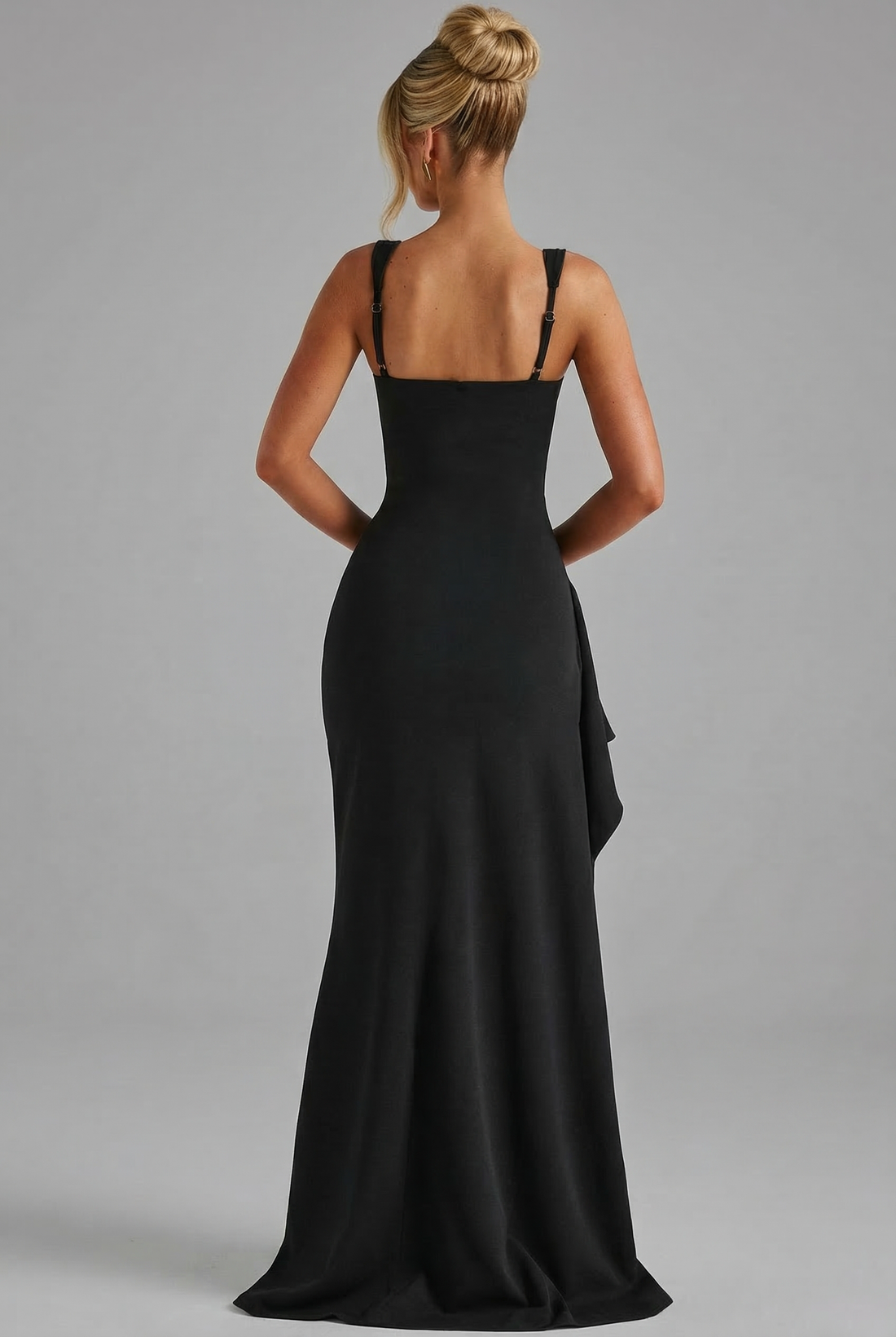Montarello Women's Bodycon Slip Maxi Dress with Open Back and Side Split