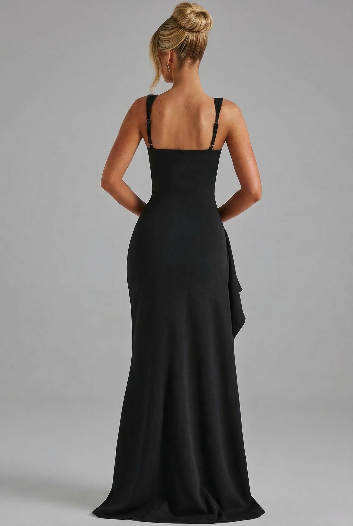 Montarello Women's Bodycon Slip Maxi Dress with Open Back and Side Split