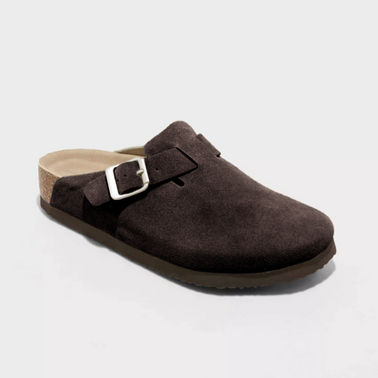 Montarello Suede-Look Buckle Clog Mules Unisex