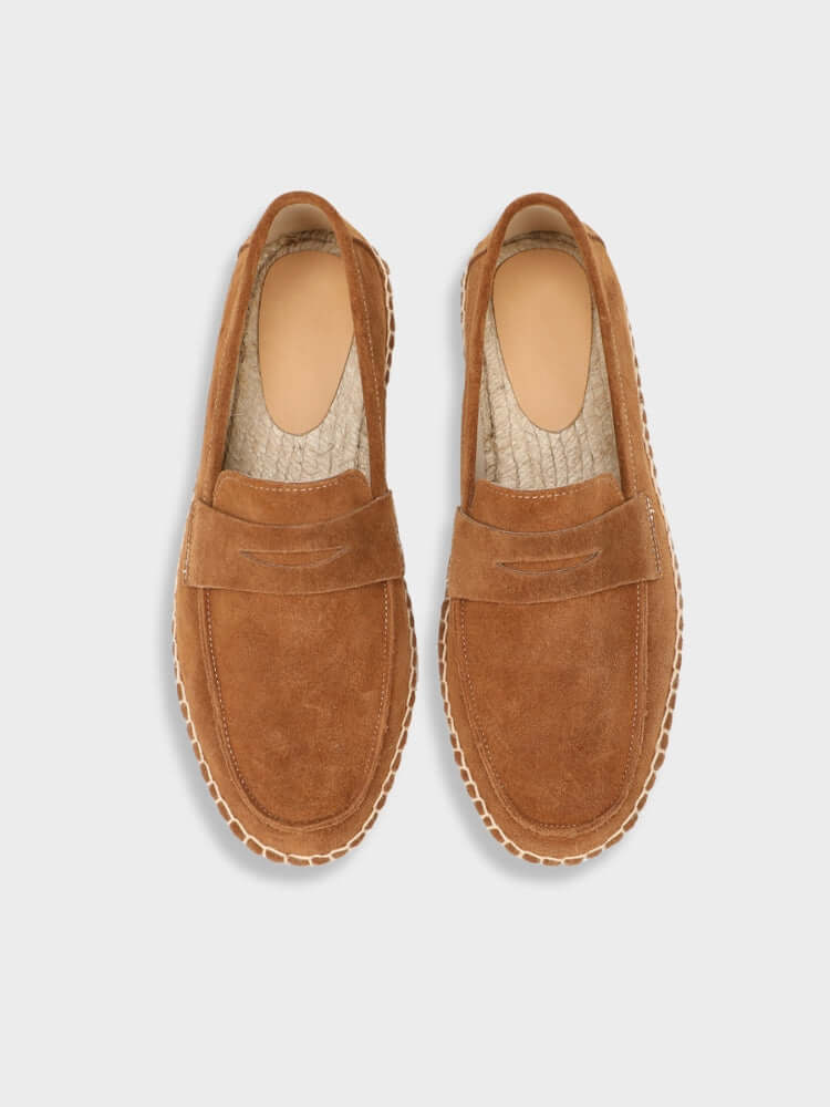 Montarello Men's Suede-Look Slip-On Espadrille Holiday Loafers