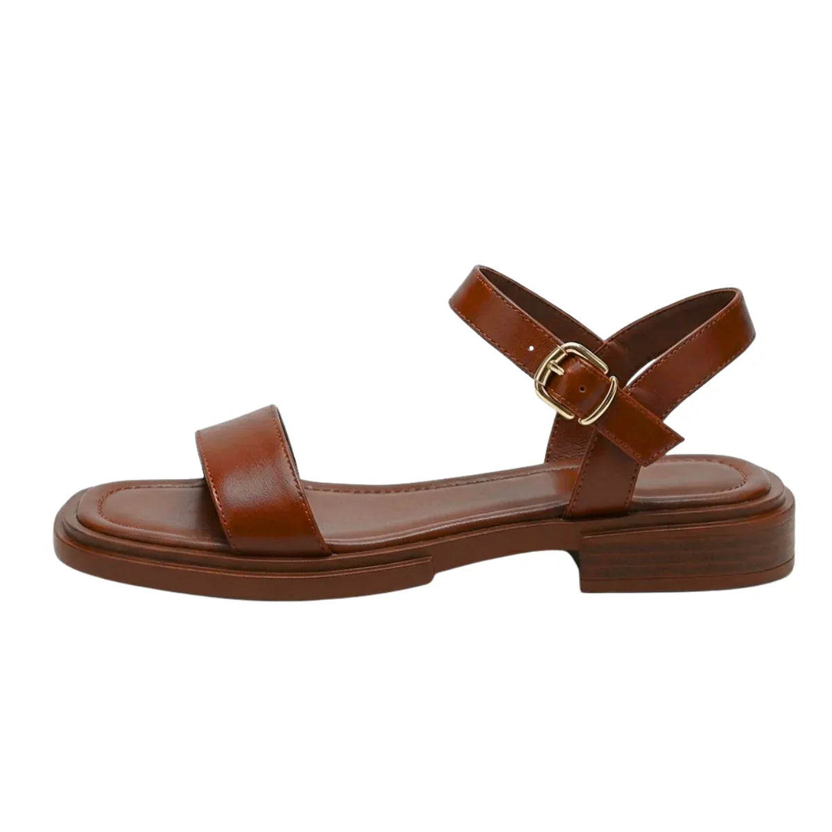 Montarello Women's Adjustable Ankle Strap Flat Summer Sandals
