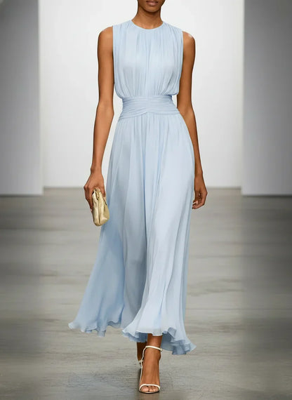 Montarello Women's Chiffon Sleeveless Maxi Dress A-Line