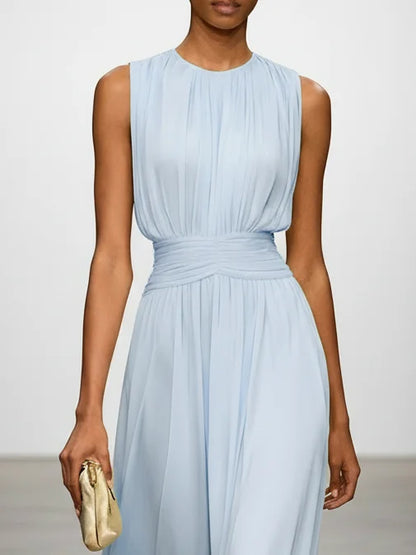 Montarello Women's Chiffon Sleeveless Maxi Dress A-Line