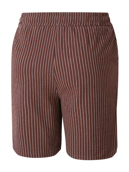 Montarello Striped Men's Linen-Look Shorts