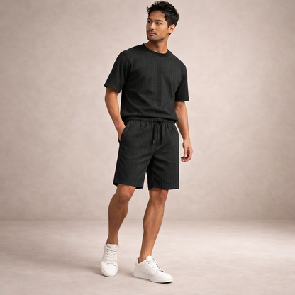Shorts à cordon de serrage effet lin coupe régulière Montarello pour homme