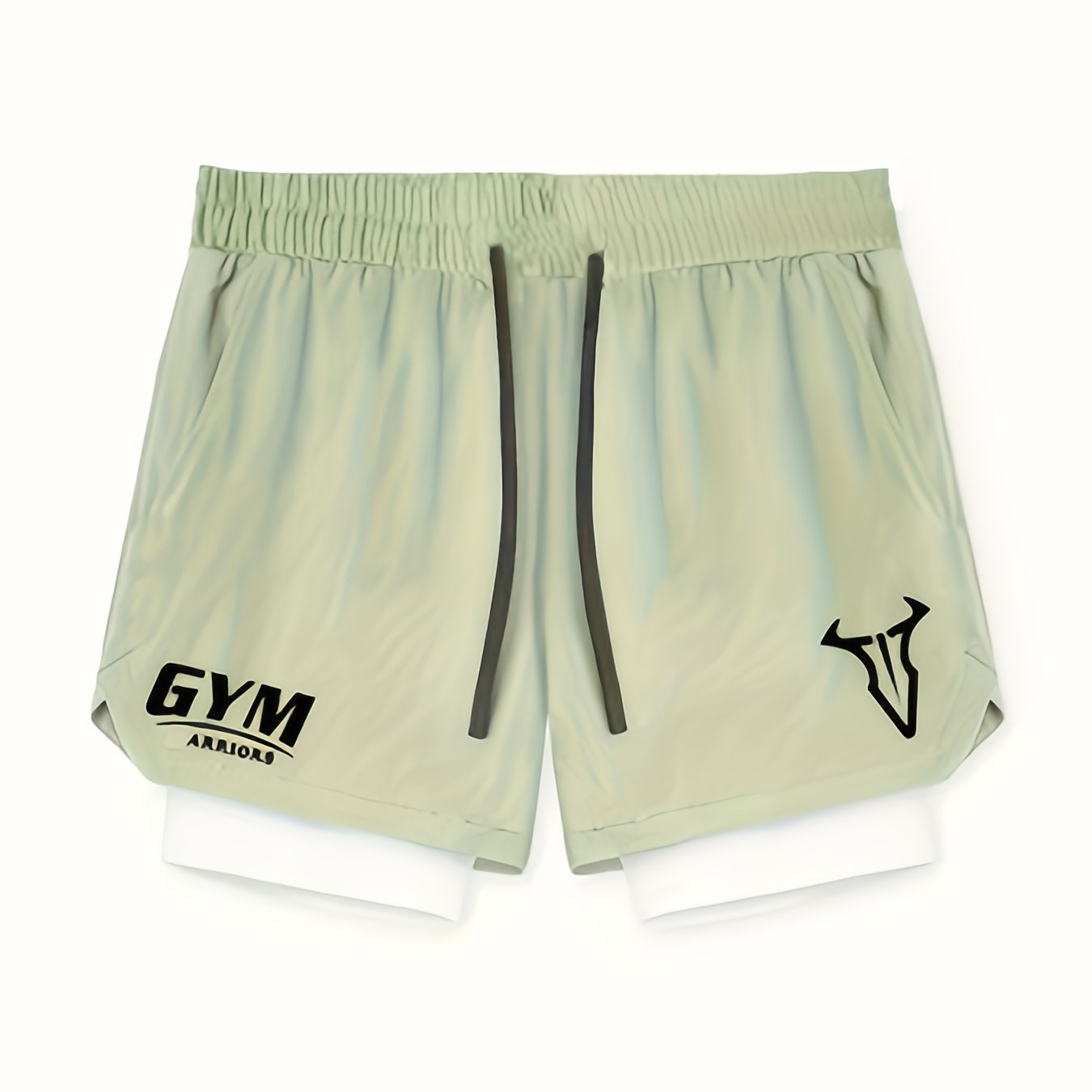 Montarello Men's 2-in-1 Compression Lined Gym Shorts with Zip Pocket
