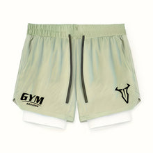 Montarello Men's 2-in-1 Compression Lined Gym Shorts with Zip Pocket