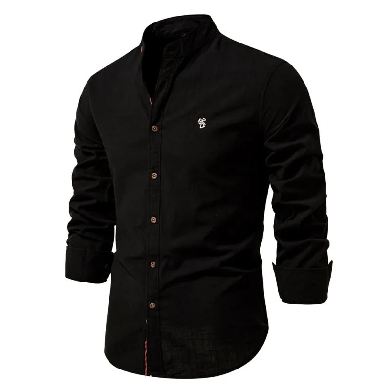 Montarello Stand Collar Men's Long Sleeve Shirt