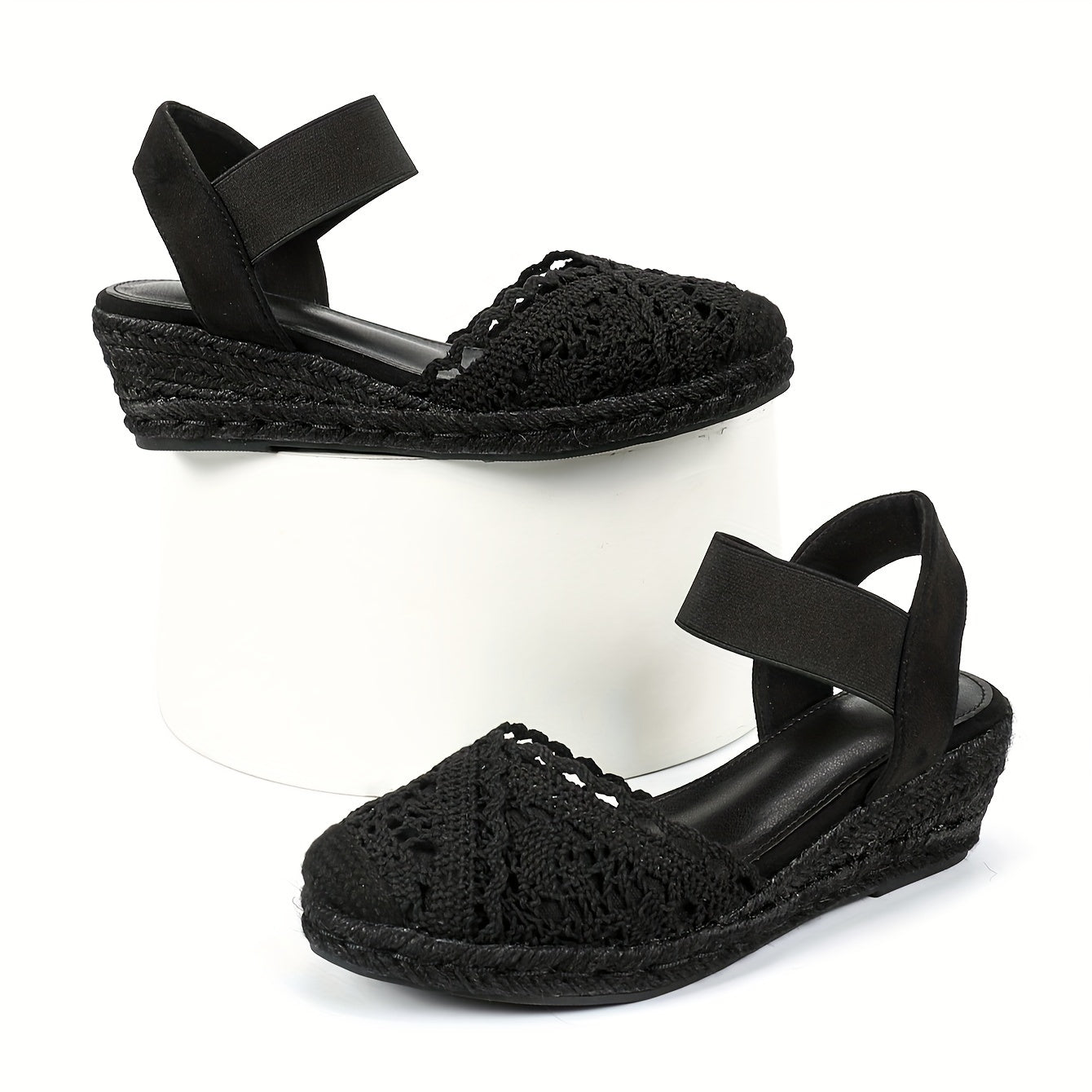 Montarello Women's Crochet Espadrille Wedge Sandals
