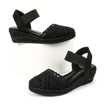Montarello Women's Crochet Espadrille Wedge Sandals