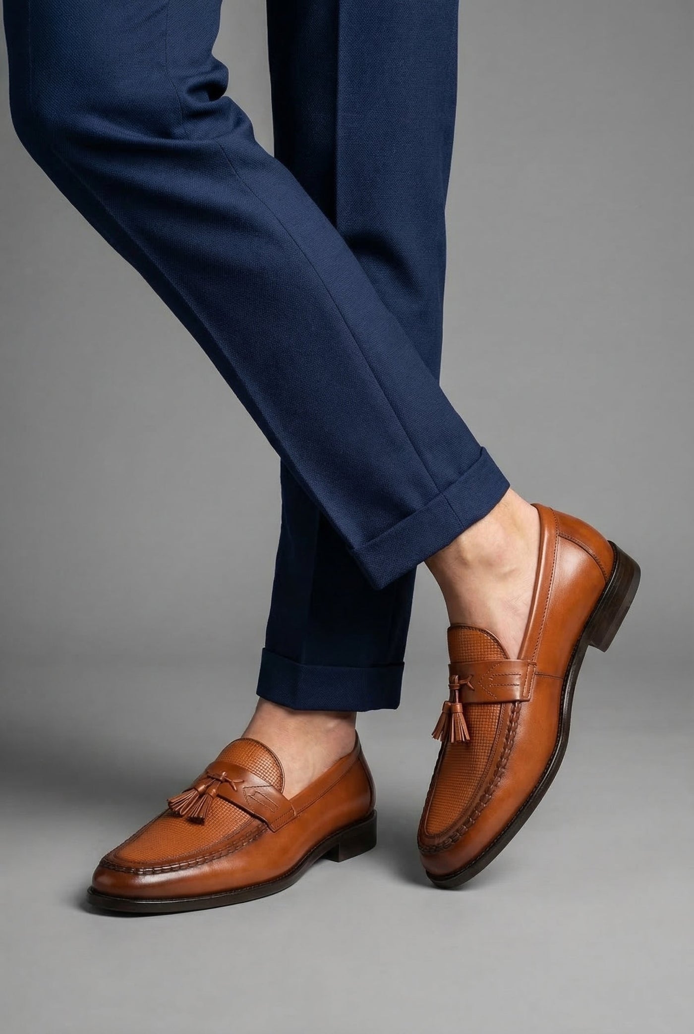 Montarello Men's Woven Tassel Slip-On Loafers