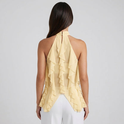 Montarello Women's Ruffle Halter Top