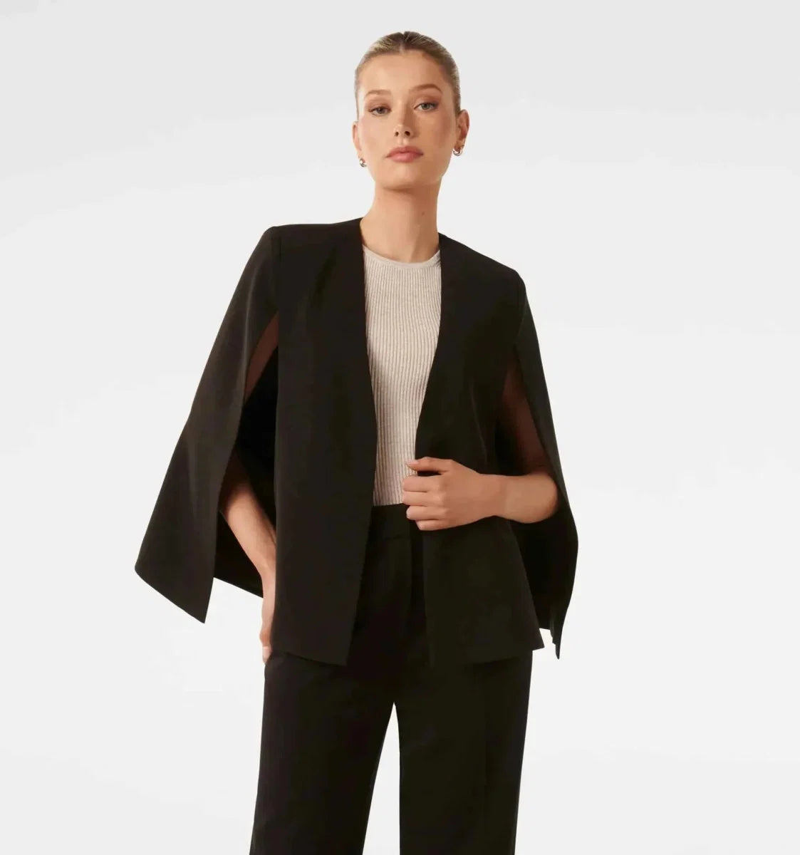 Montarello Women's Blazer Cape Sleeve Open Front
