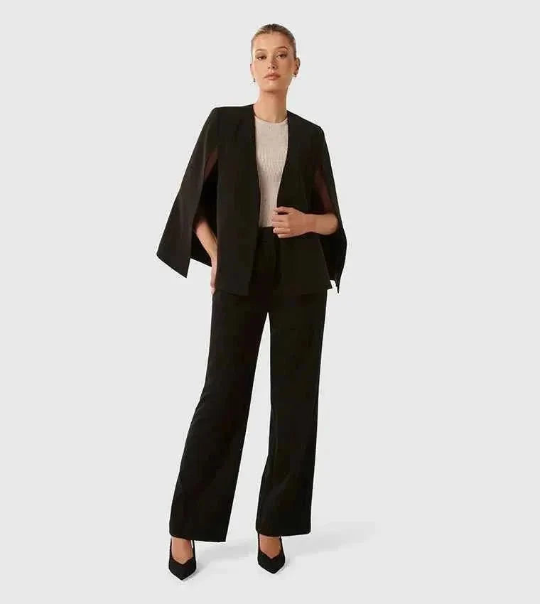 Montarello Women's Blazer Cape Sleeve Open Front
