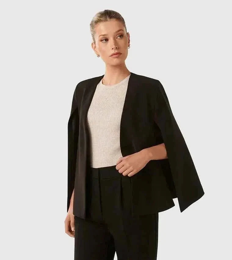 Montarello Women's Blazer Cape Sleeve Open Front