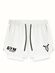 Montarello Men's 2-in-1 Compression Lined Gym Shorts with Zip Pocket